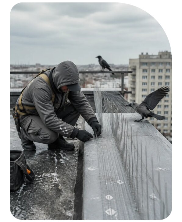 Защита от ворон под ключ в Куйбышеве по цене от 5185 р. | Сенат-Кбш